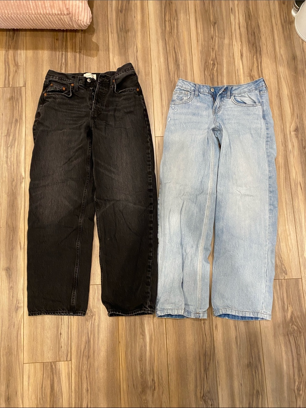 Lot of two Wide-Leg Jeans - Black & Light Wash Denim Universal thread/wild fable